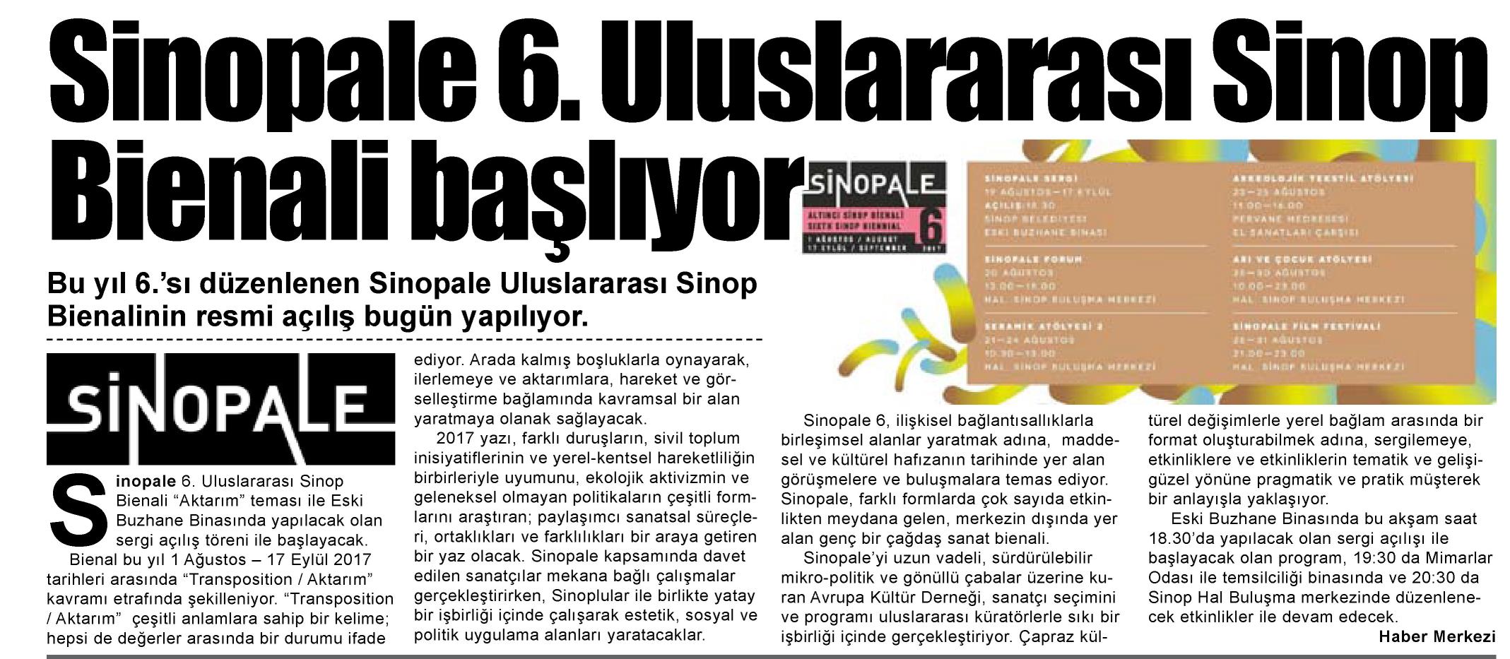 Sinopale, Vitrin Haber